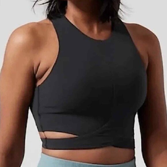 Set of 3 Athleta Conscious Crop Cut Out Bra Large Tawny Rose, White and Black - Picture 4 of 13